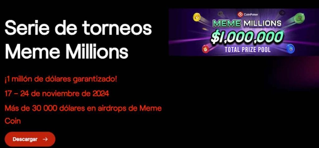 Airdrops de 30.000 dólares en memecoins en CoinPoker
