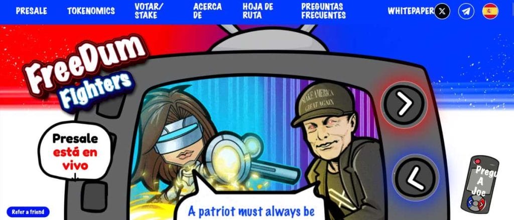 La preventa de Freedum Fighters está en marcha y $DUM se puede adquirir por 0.000075 dólares.