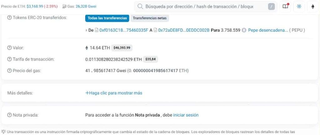 Informe de EtherScan revela compra masiva de $PEPU