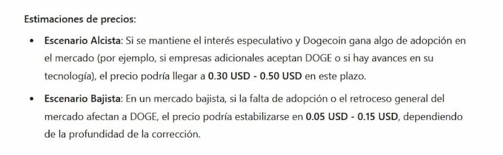 Inteligencia artificial Chat GPT, DOGE medio plazo