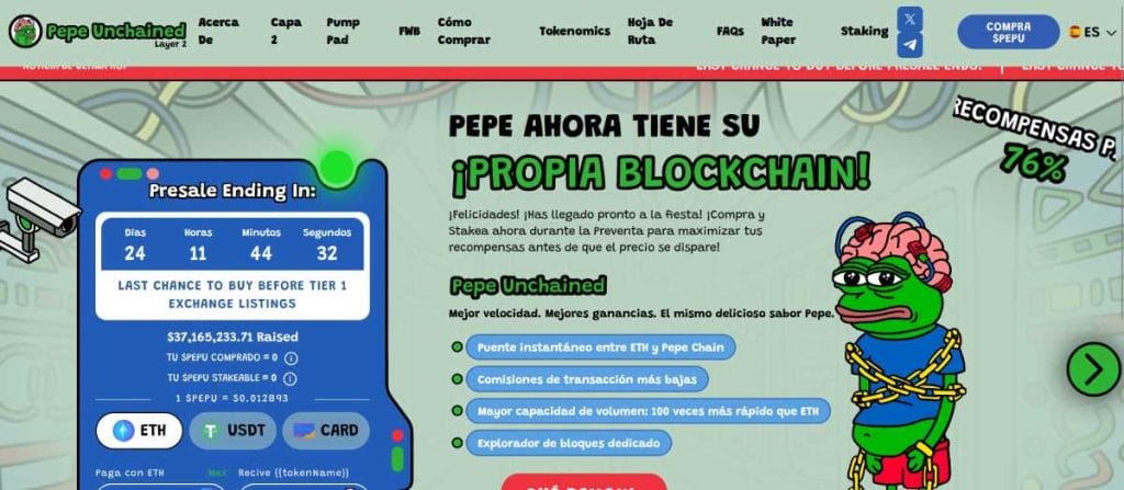 La preventa de Pepe Unchained superó los 37 millones de dólares