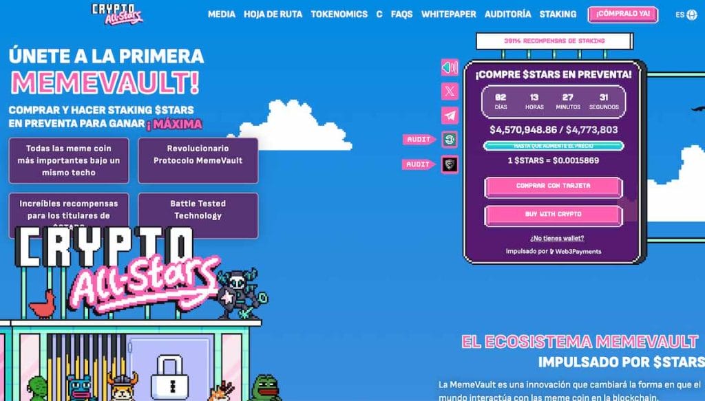 Nuevo token $STARS ha superado los 4.5 millones en su preventa