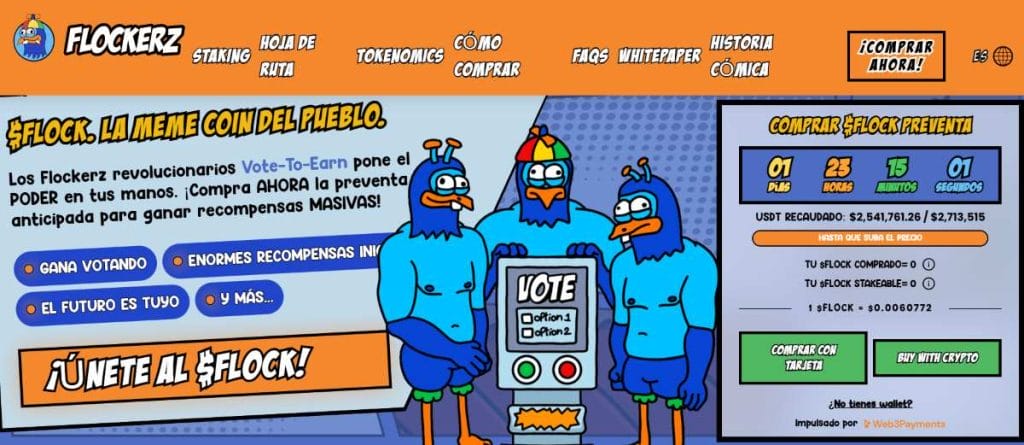 La preventa de Flockerz ya ha superado los 2.51 millones de dólares