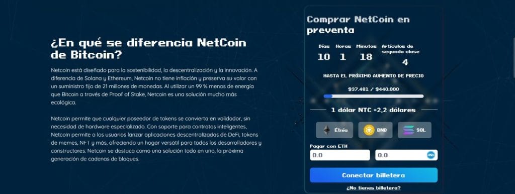 La preventa de NetCoin acaba de empezar y marca como objetivo los 440.000 dólares