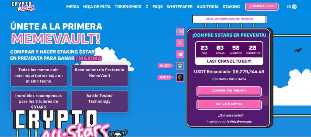 La criptomoneda meme $STARS ya superó los 6 millones de dólares