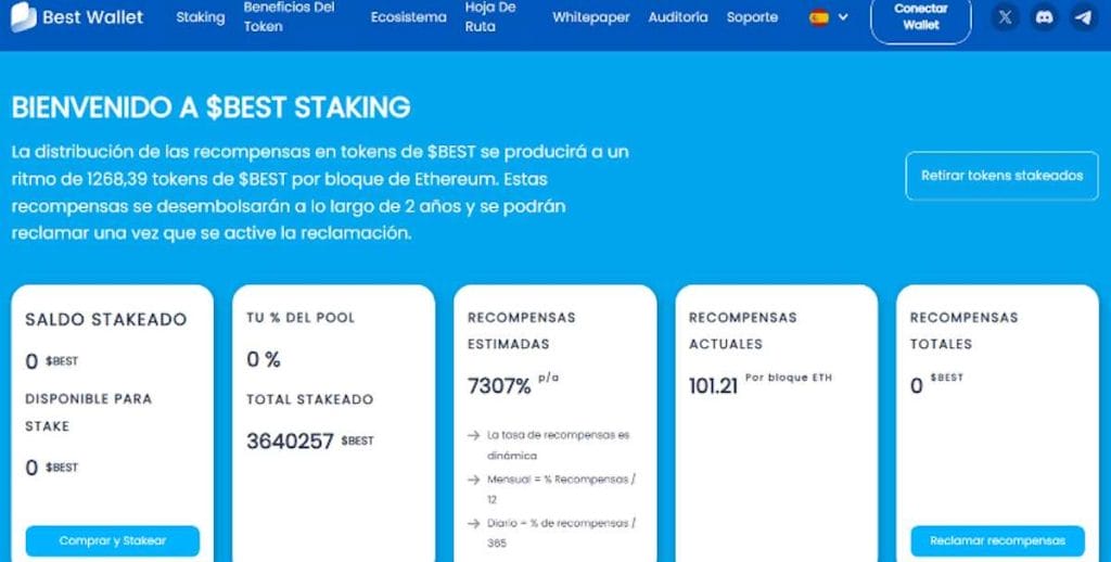 Staking de Best Wallet con beneficios impresionantes.