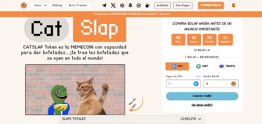 El precio actual de $SLAP es de 0.00260419 dólares.