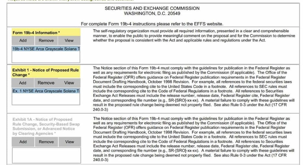 Solicitud de uno de los ETFs de Solana por parte de Grayscale