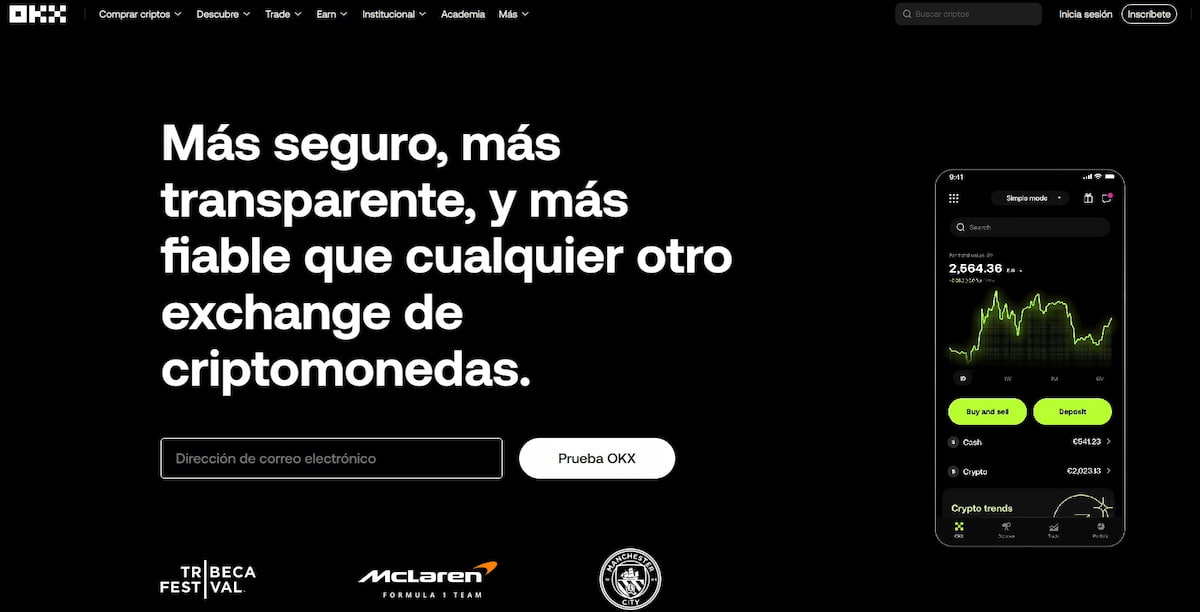 OKX es una de las mejores app criptomonedas del mercado
