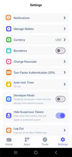configurar Best Wallet