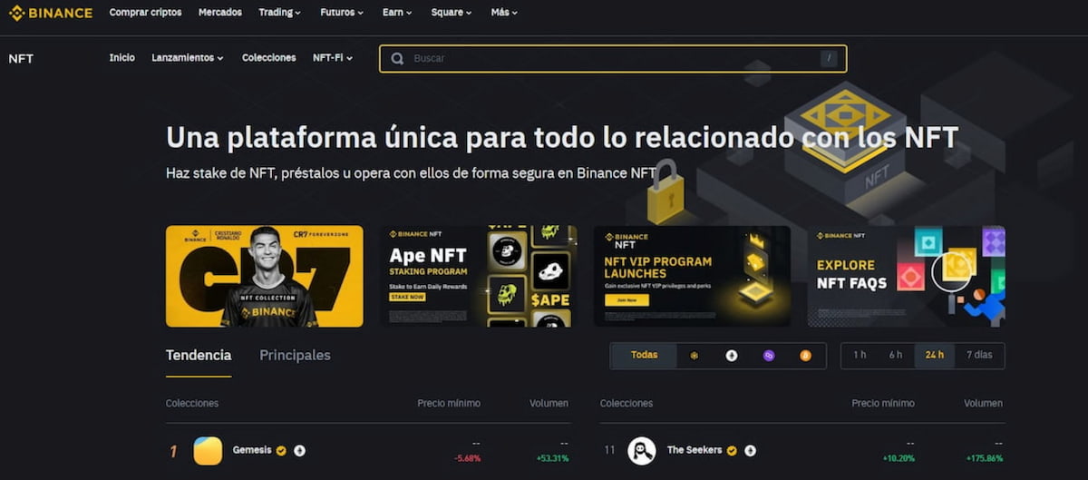 Cómo comprar NFT: Binance