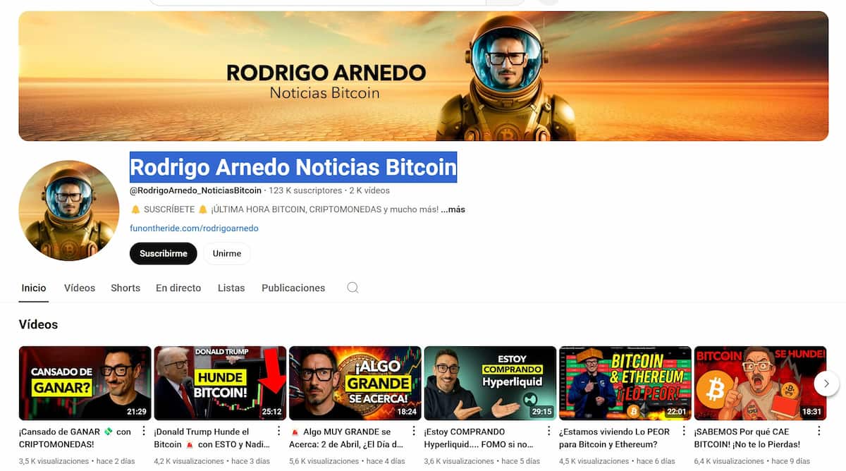 Canal de YouTube criptomonedas con noticias punteras sobre el mercado crypto