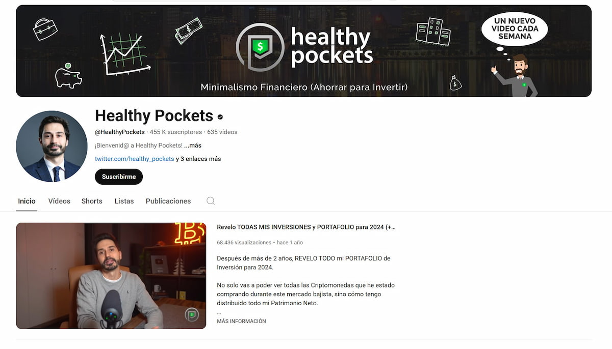 Canal de YouTube criptomonedas con más de 455.000 suscriptores