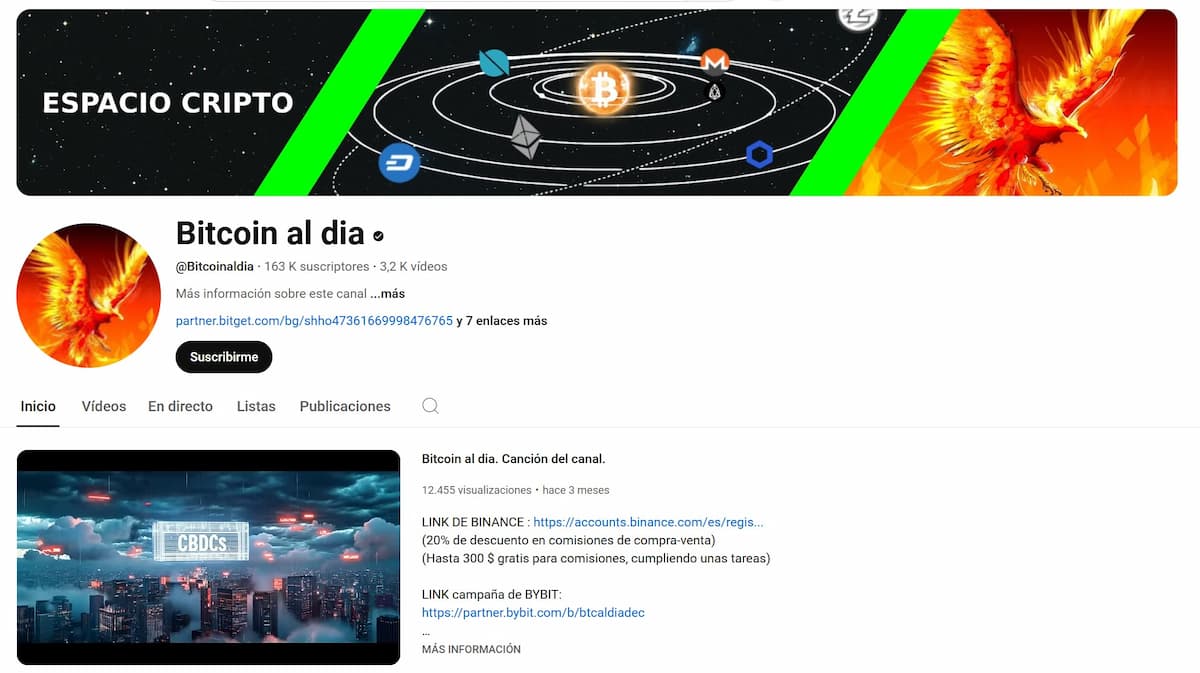 YouTube criptomonedas: el espacio cripto y Bitcoin al día