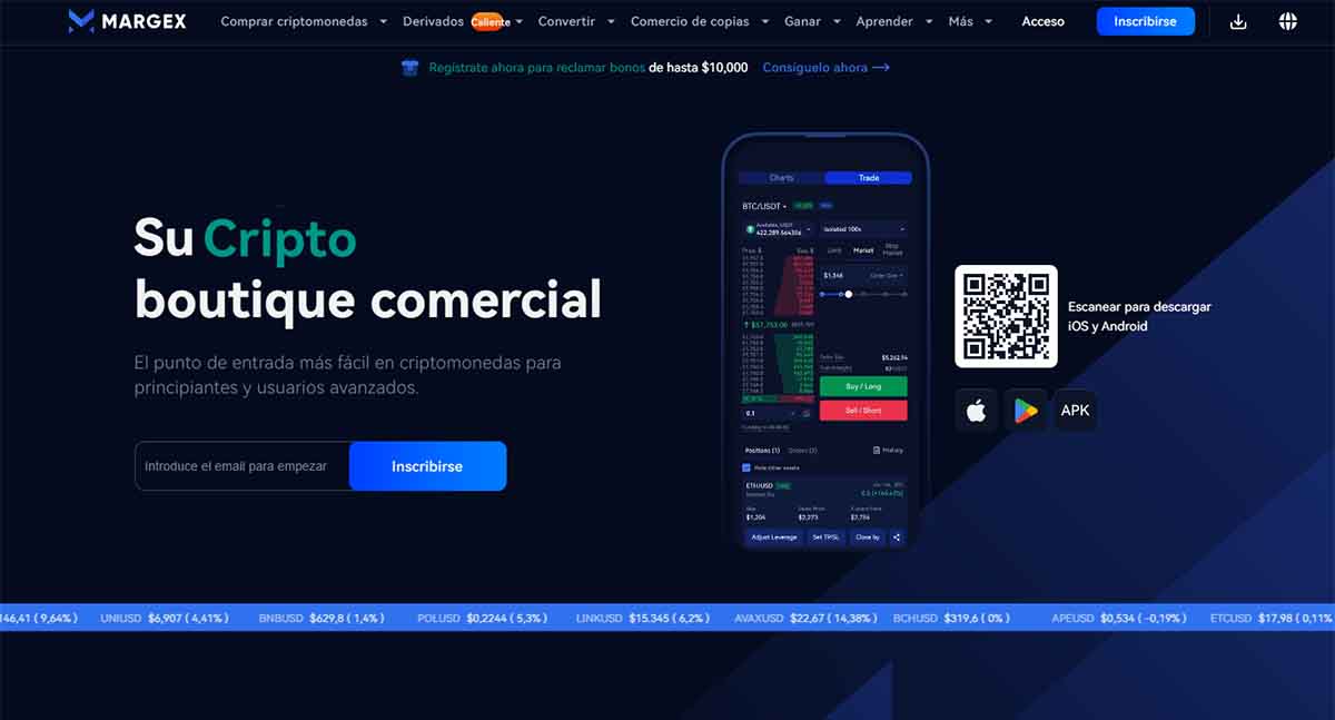 farmear criptomonedas en Margex