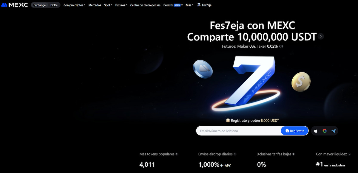 Tipos de criptomonedas, comprar en MEXC