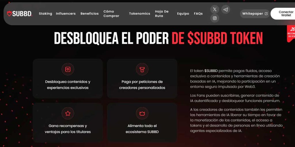 SUBBD Token, la cripto del contenido exclusivo con apoyo real de los fans