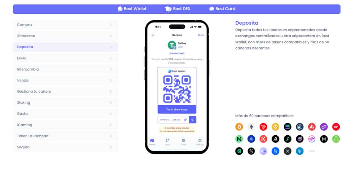 depositar en Best Wallet