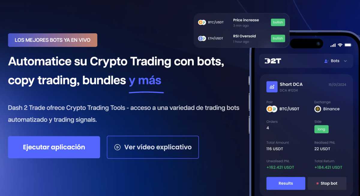 Dash 2 Trade: señales de criptomonedas para hacer trading