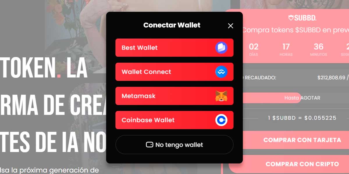 Wallets disponibles en SUBBD