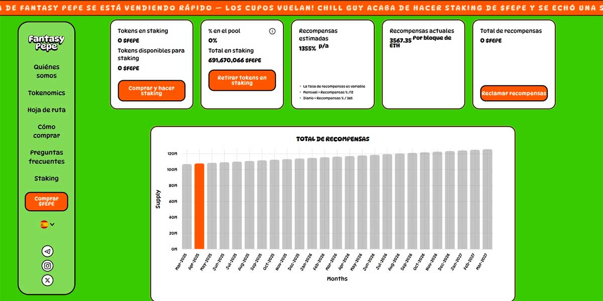 Luego de comprar FEPE, puedes hacer staking con los tokens