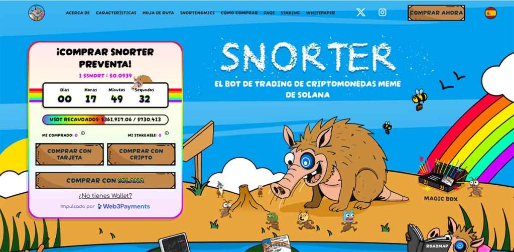 Snorter bot - mejor bot de trading de criptomonedas meme de Solana