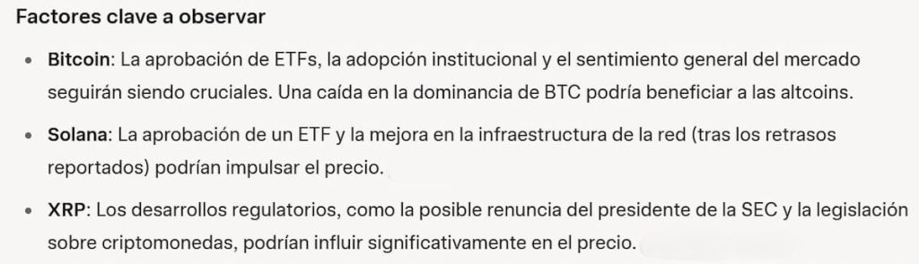 Pronóstico de Grok. Factores que tiene en cuenta