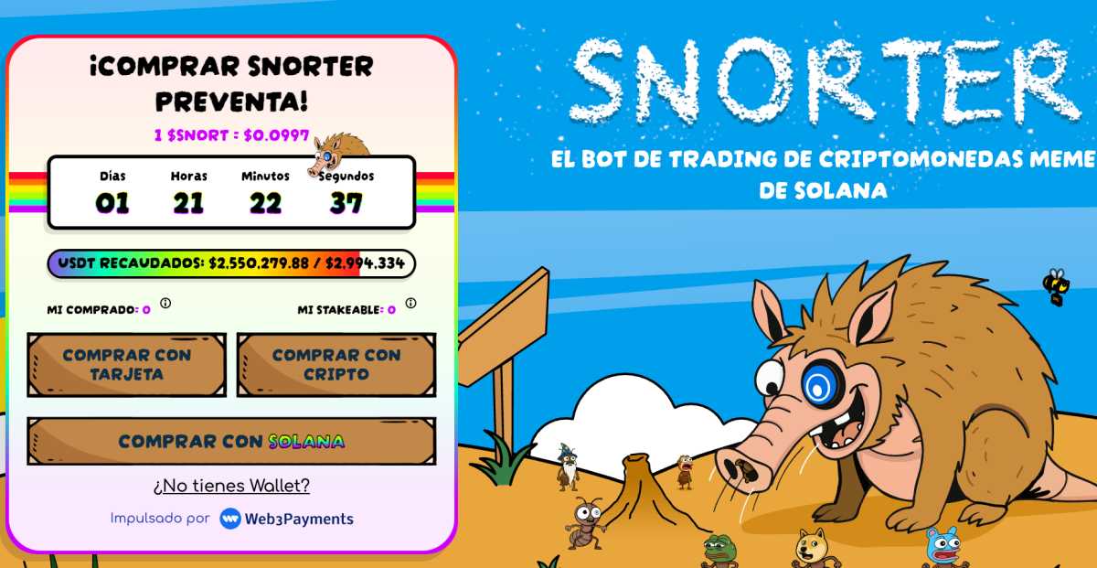 El token SNORT supera los 2,5 millones en su preventa