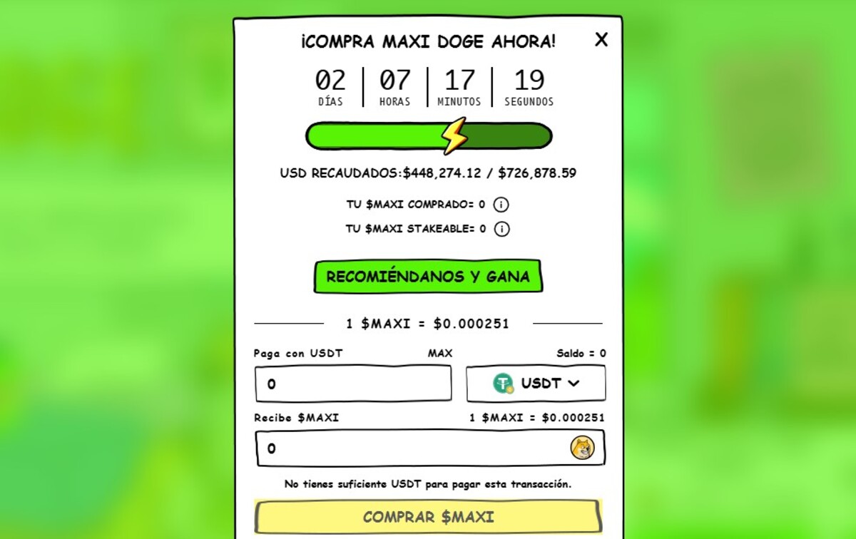 Selecciona tu cripto para comprar MAXI