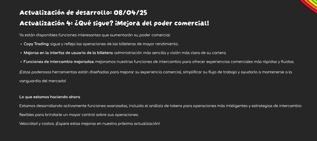 La actualización del proyecto Snorter bot