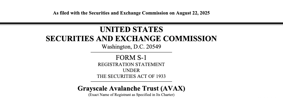 Grayscale solicitó a la SEC un ETF de Avalanche