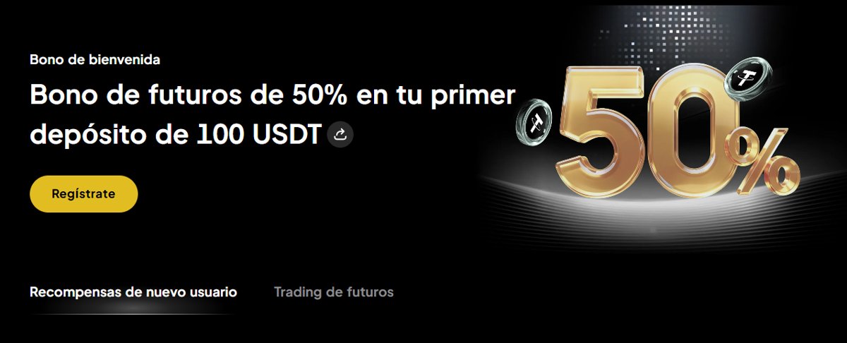 Weex ofrece bonos de recompensa para primeros usuarios: 50% para los primeros 100 USDT