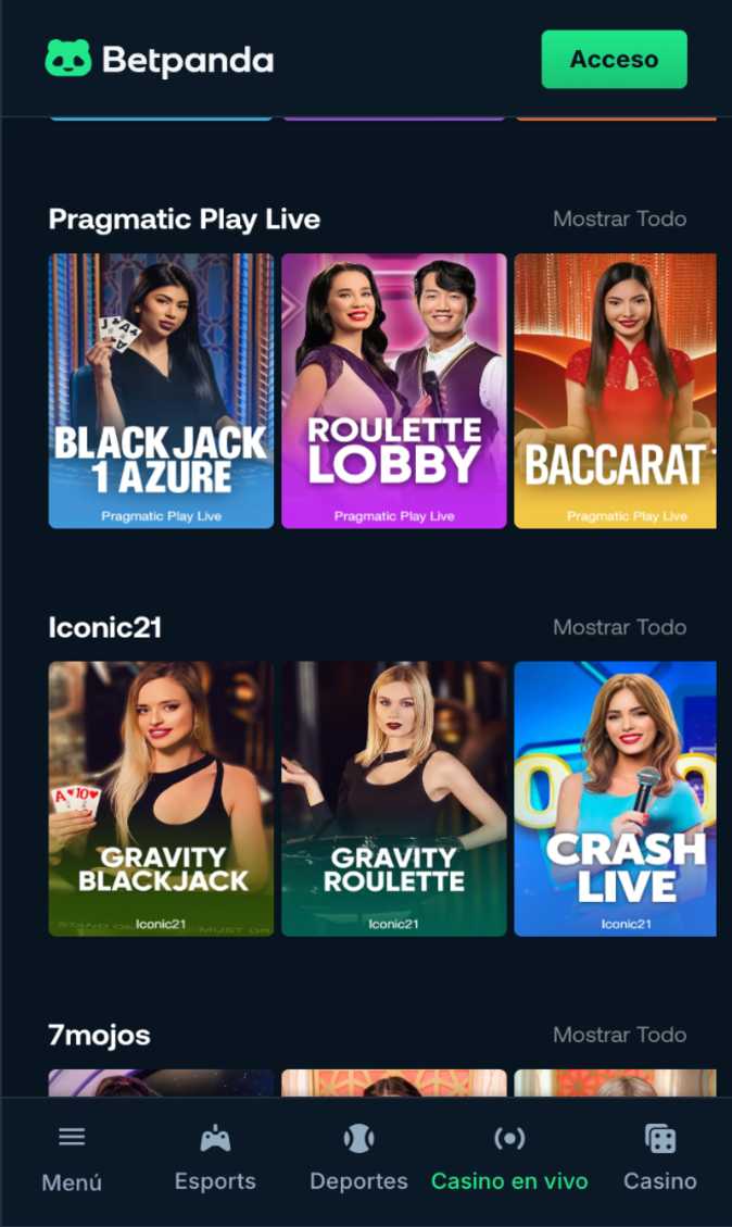 Casino en vivo para jugar con cripto - Betpanda