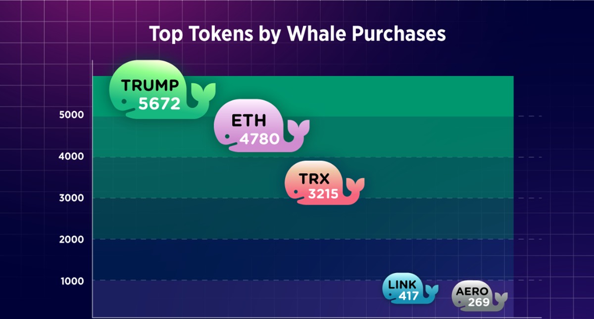 CryptoNews analizó el top 5 de los tokens con más transacciones de ballenas