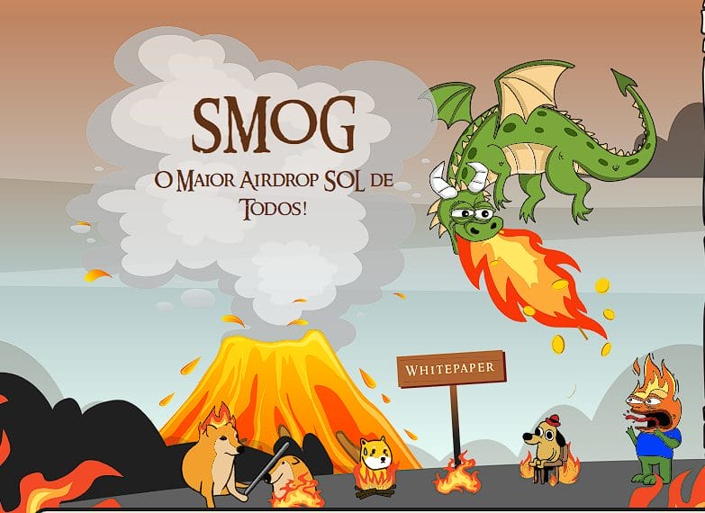 Ilustração do Smog e outras memecoins