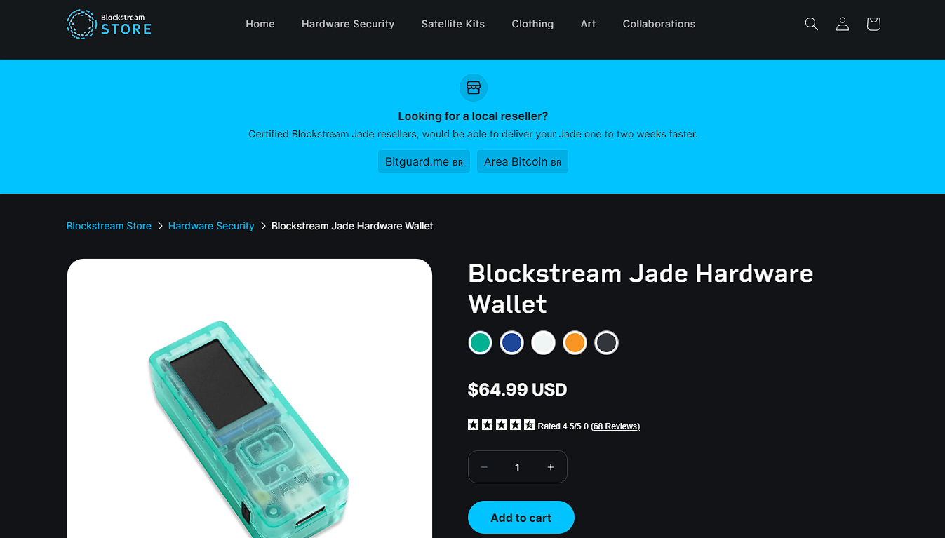 Blockstream Jade - Carteira fria Bitcoin