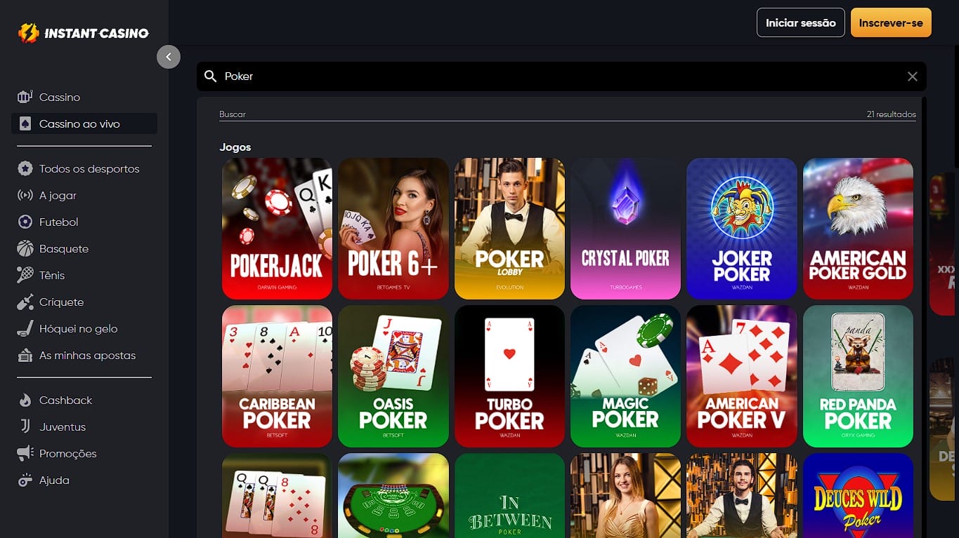 Instant Casino um dos melhores sites para jogar Bitcoin poker