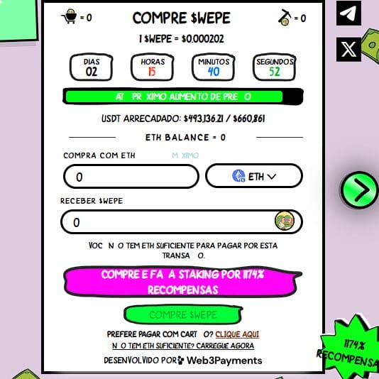 Acesse a pré-venda para comprar Wall Street Pepe