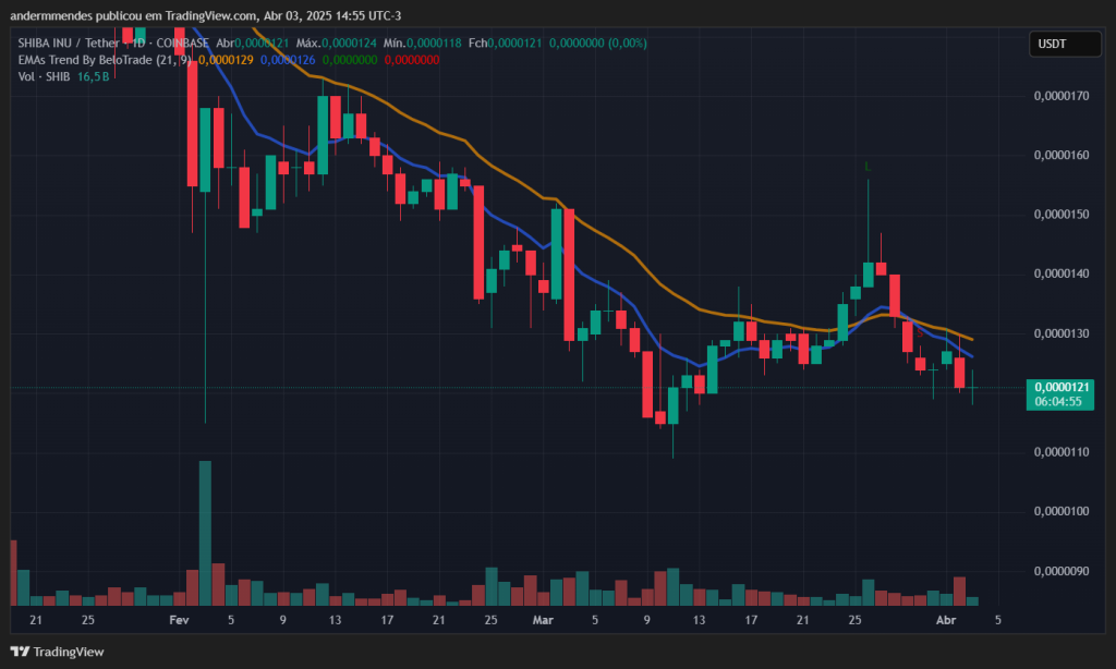 Gráfico do Shiba Inu (SHIB) no TradingView