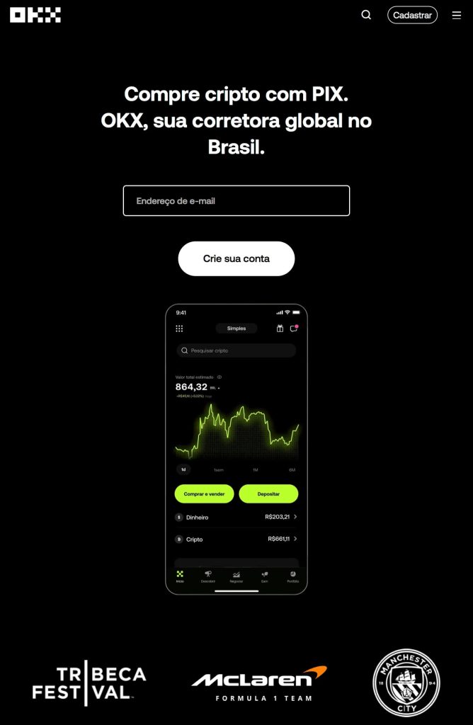 Acesse a plataforma da OKX para receber bônus