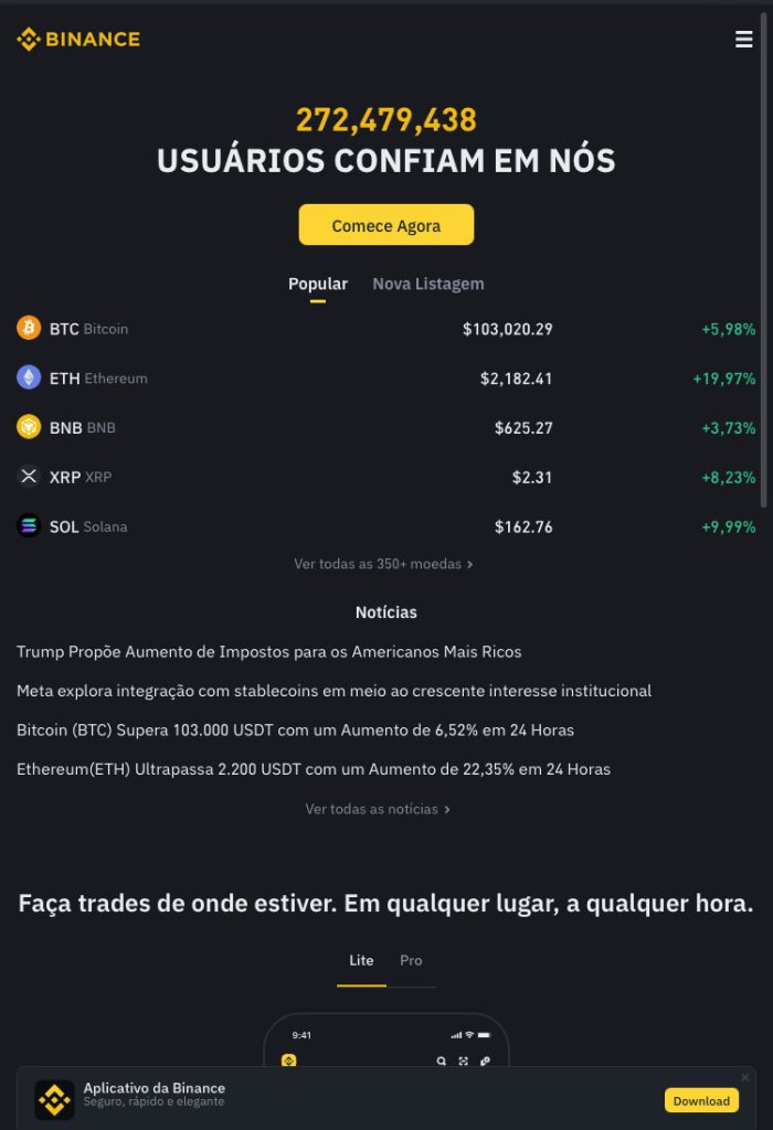 Binance - uma das maiores exchanges do mundo que oferece trade com futuros