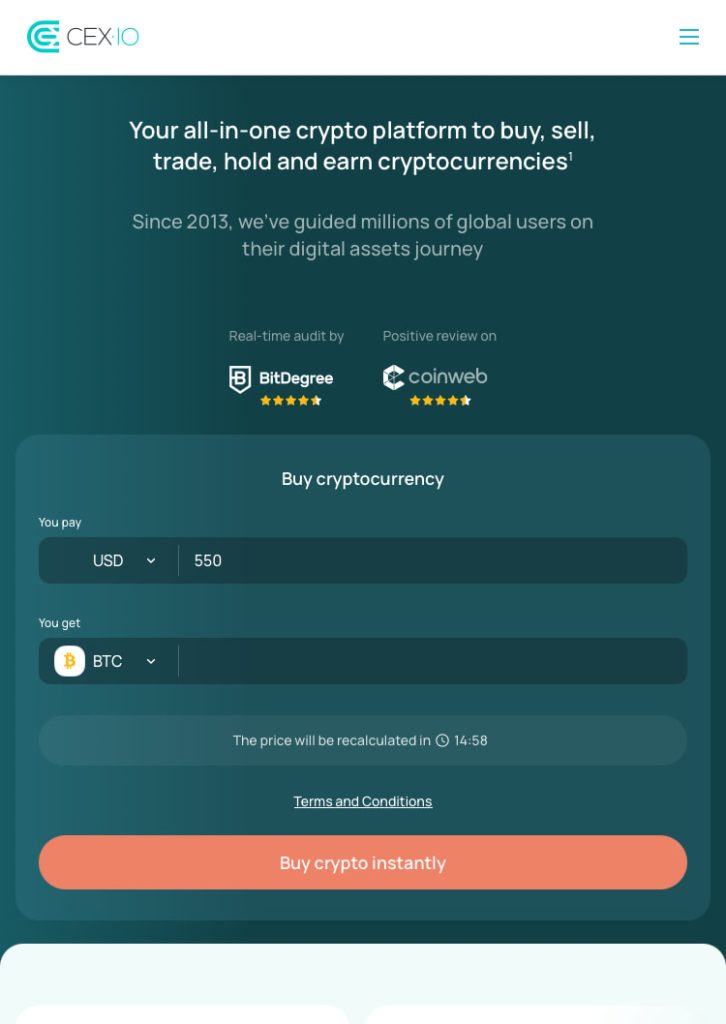 CEX.IO - Boa opção para trading com alavancagem em criptomeodas