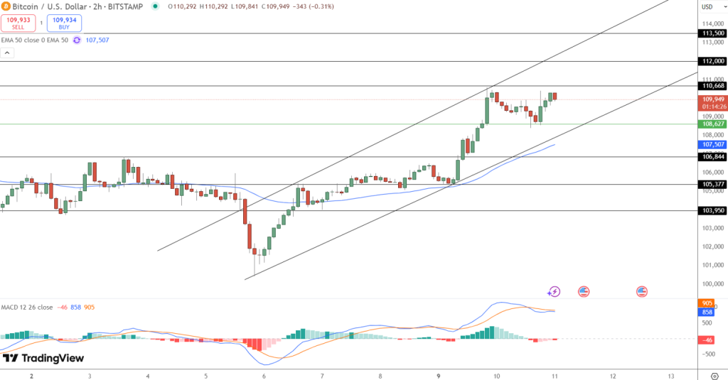 Gráfico do Bitcoin (BTC) no TradingView
