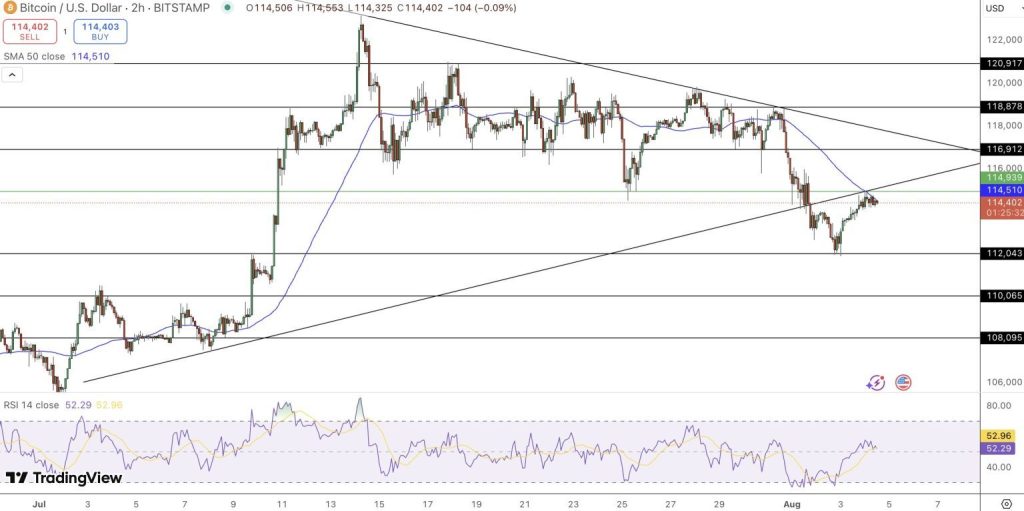 Gráfico do Bitcoin (BTC) no TradingView