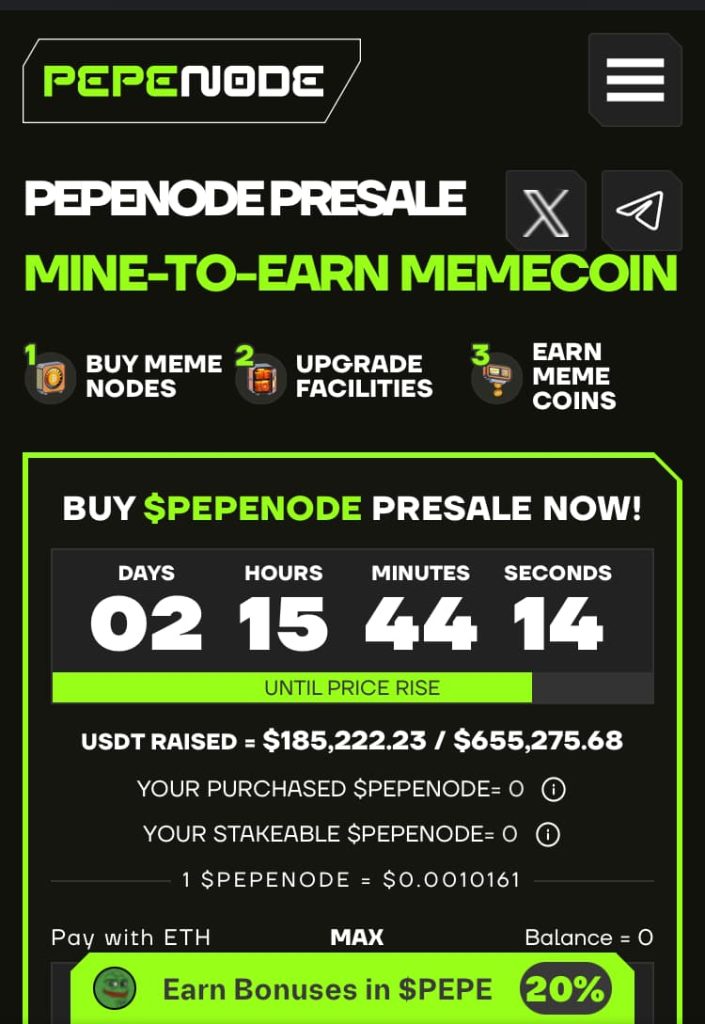 PepeNode - criptomoeda que pode valorizar 1000x no futuro