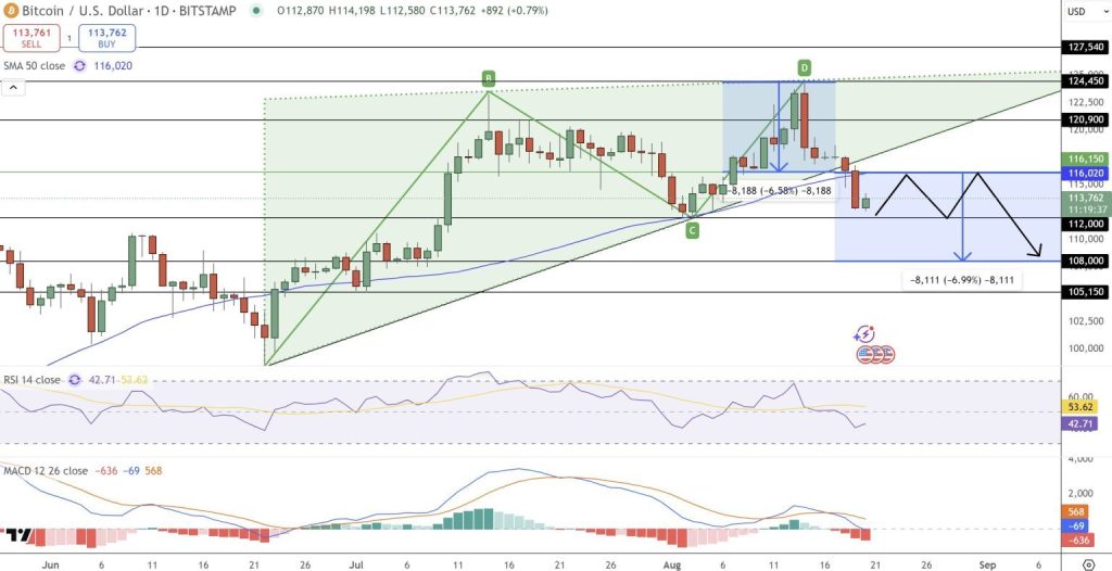 Gráfico do Bitcoin (BTC) no TradingView