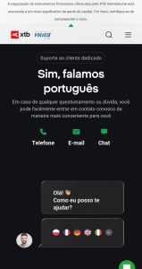 Atendimento da XTB em português