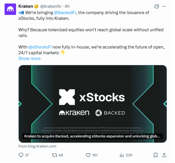 anúncio da Kraken no X