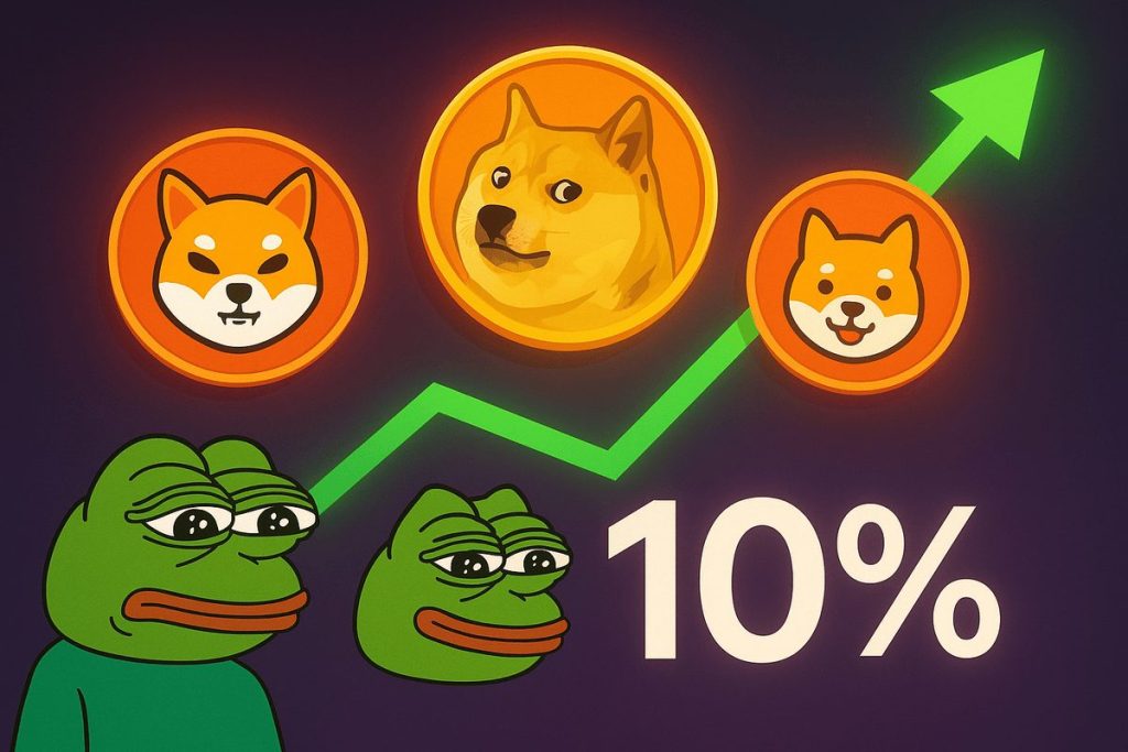 memecoins sobem 10%