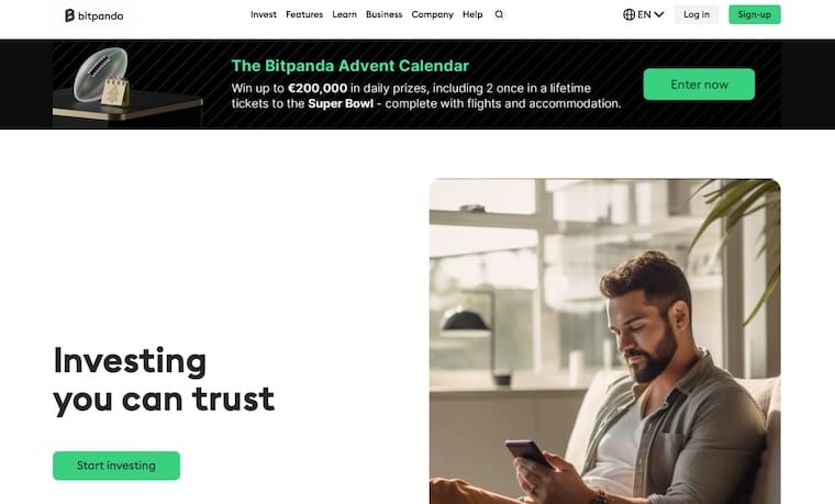 Bitpanda hemsida